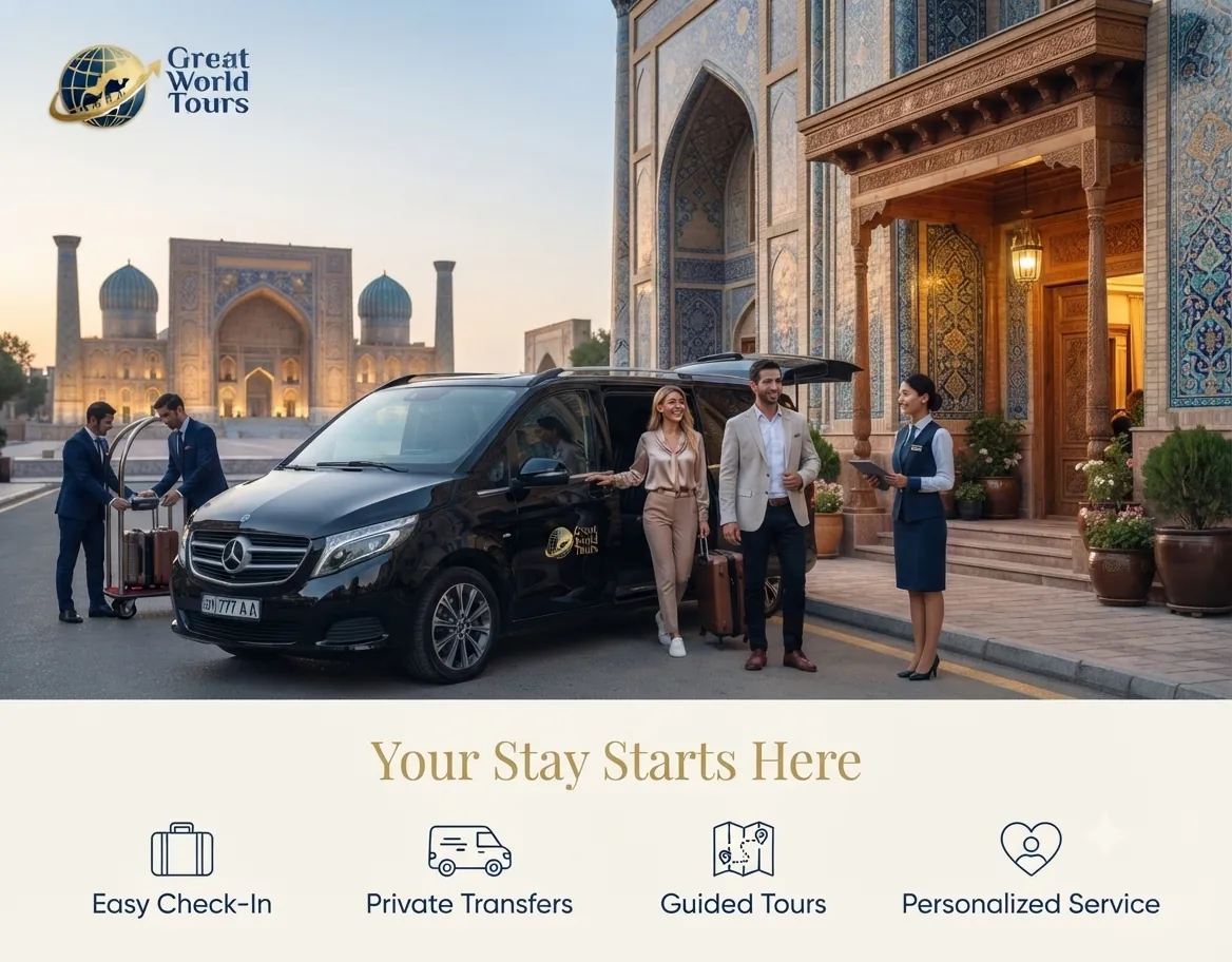 Book hotels and private apartments with Great World Tours Uzbekistan