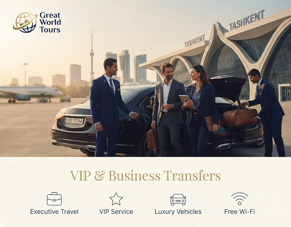 Book private airport transfer with Great World Tours Uzbekistan