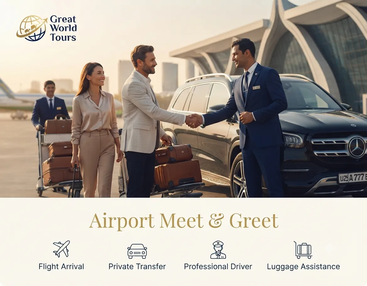 Comfortable private airport transfer vehicles for families and groups Uzbekistan