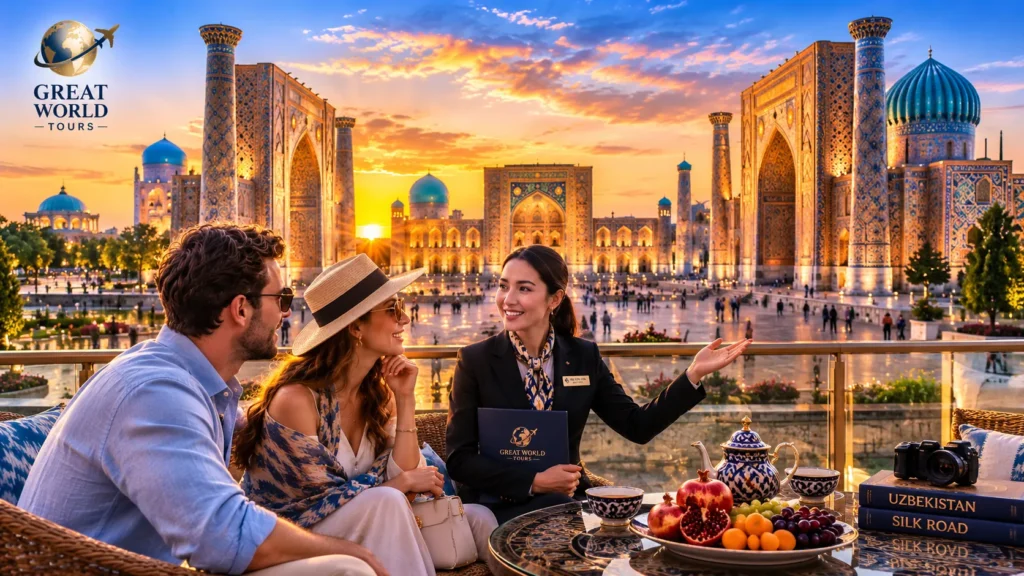 Silk Road Uzbekistan tour featuring the historic cities of Samarkand, Bukhara, and Khiva with Great World Tours