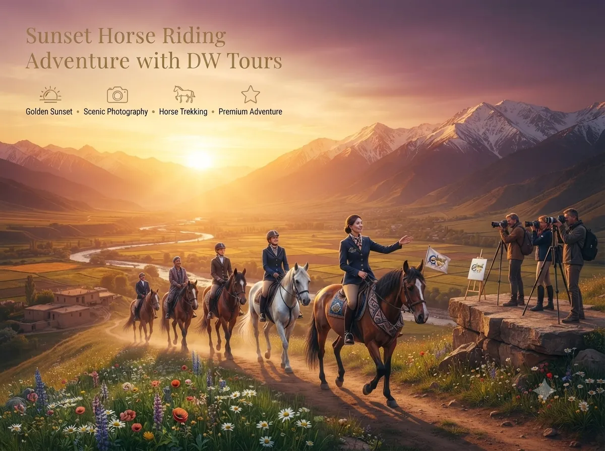 Open countryside in Uzbekistan for a guided horse riding tour
